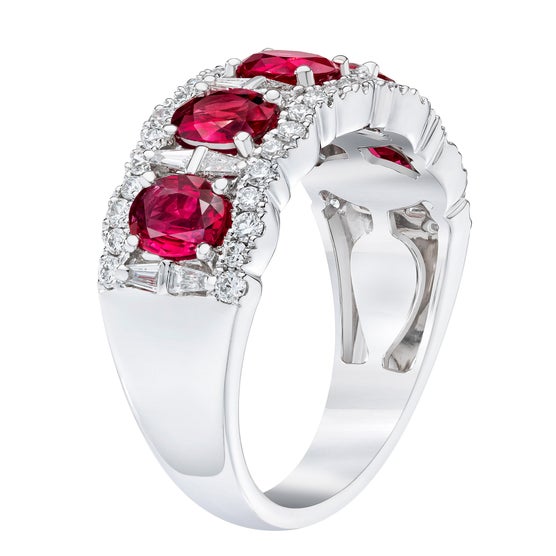 Ruby and Diamond 14kt White Gold Ring | Costco