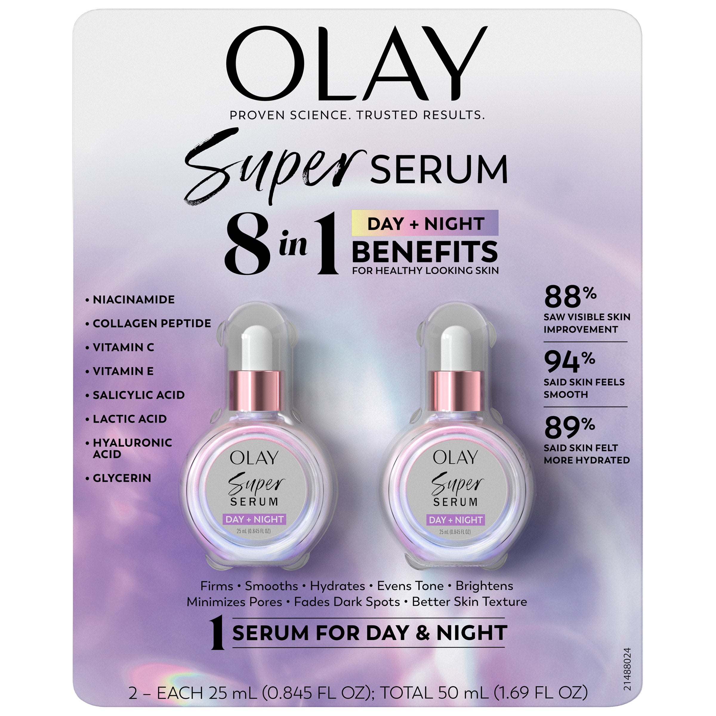 Olay Super Serum 8 in 1 Day & Night, 0.845 fl oz, 2-pack