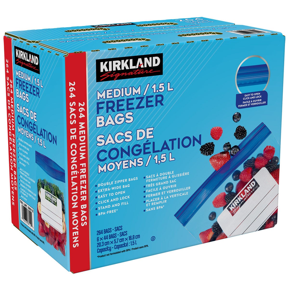 Kirkland Signature Medium Freezer Bags, 264-count | Costco Kirkland Signature Medium Freezer Bags, 264-count | Costco