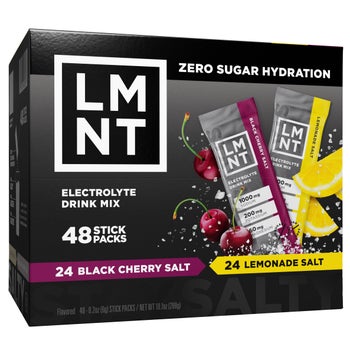 LMNT Zero Sugar Electrolytes, 48ct Drink Mix Variety Pack, Black