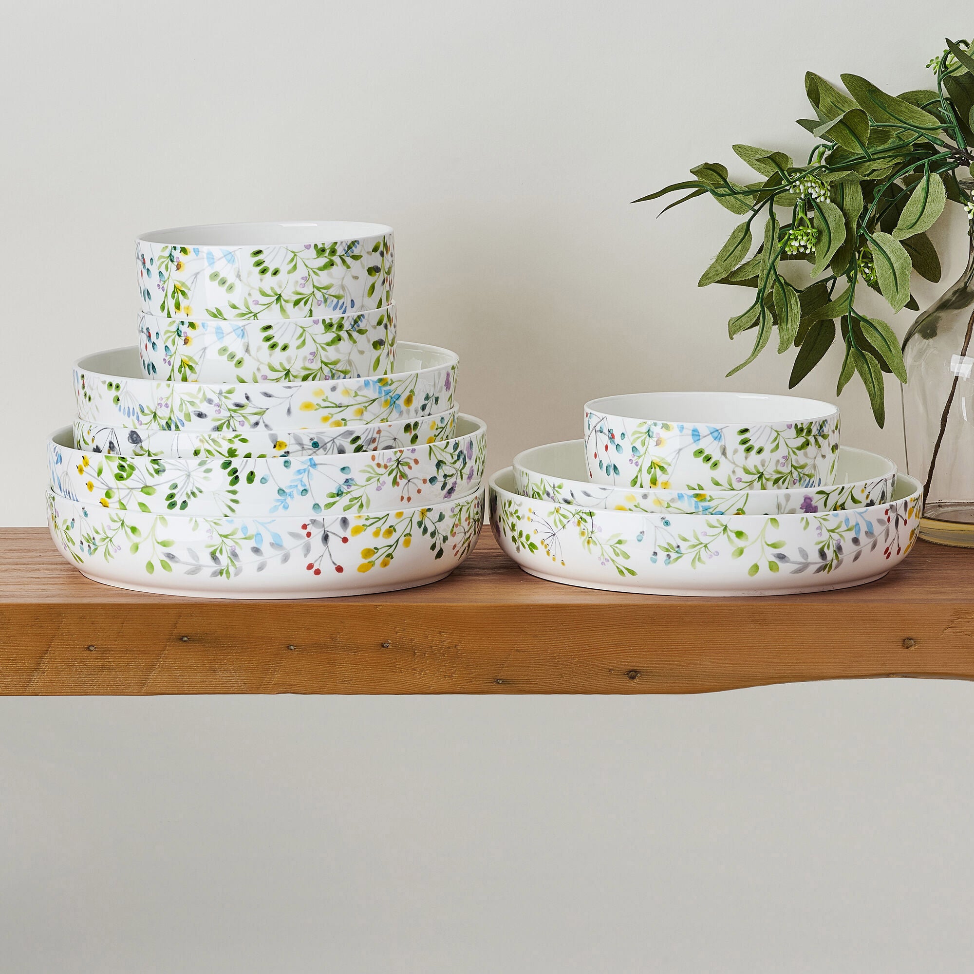 Mikasa Tivoli Garden Bone China 9-piece Bowl Set | Costco