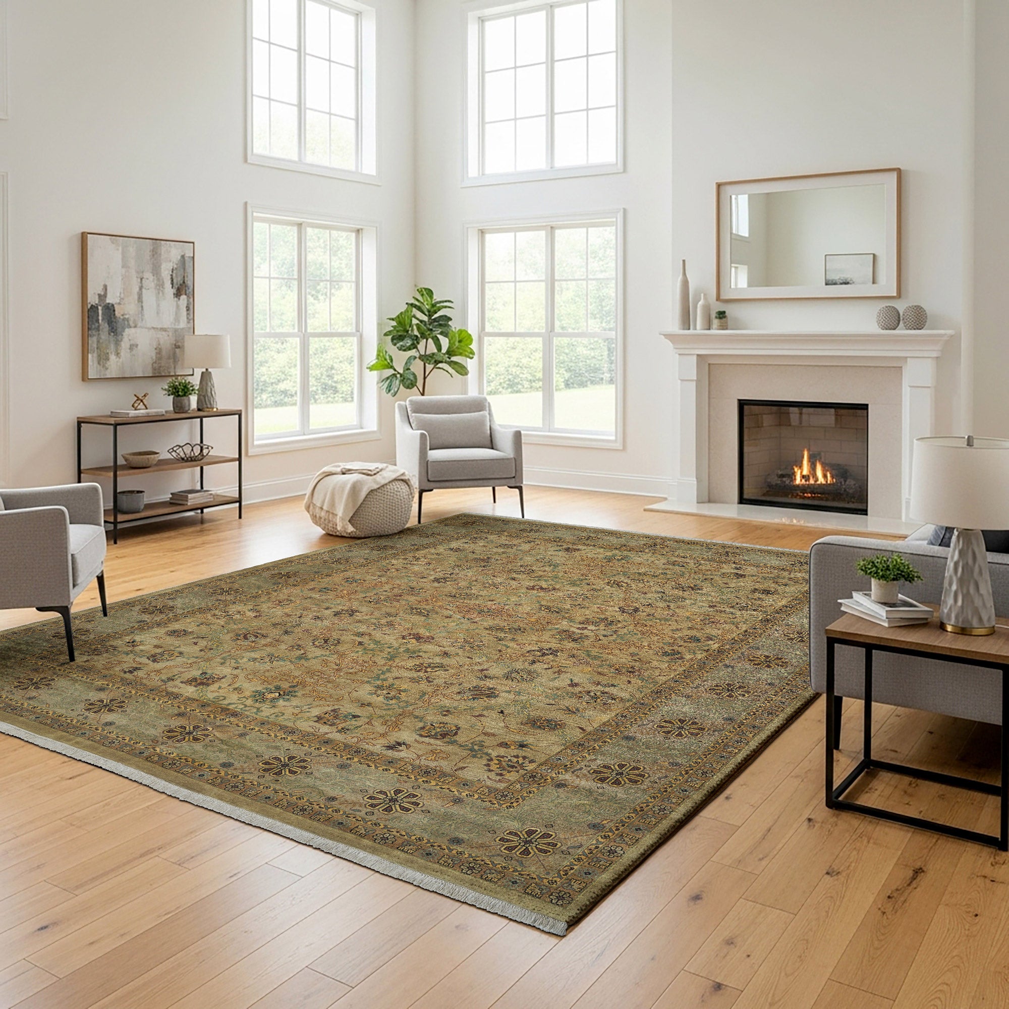 Chatsworth Hand Knotted Rug Collection, Bursa Gold