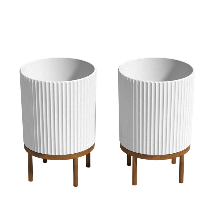 21.5” Capri Planter with Wood Stand by Veradek, 2-pack | Costco