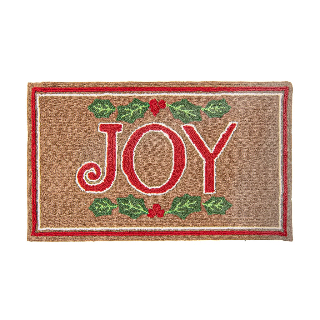 Hand Hooked Holiday Memory Foam Rug, Joy | Costco