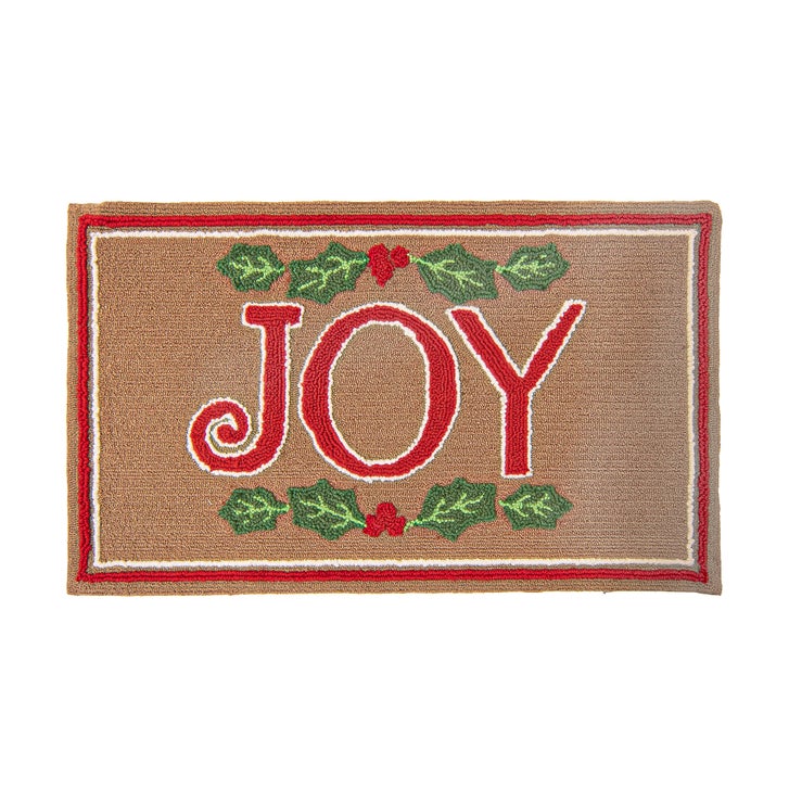 Hand Hooked Holiday Memory Foam Rug, Joy | Costco