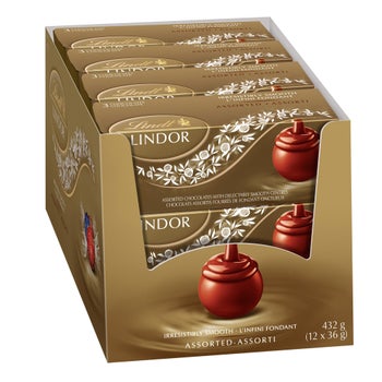 Lindt Lindor Assorted Chocolate Truffles Box, 12 × 36 g