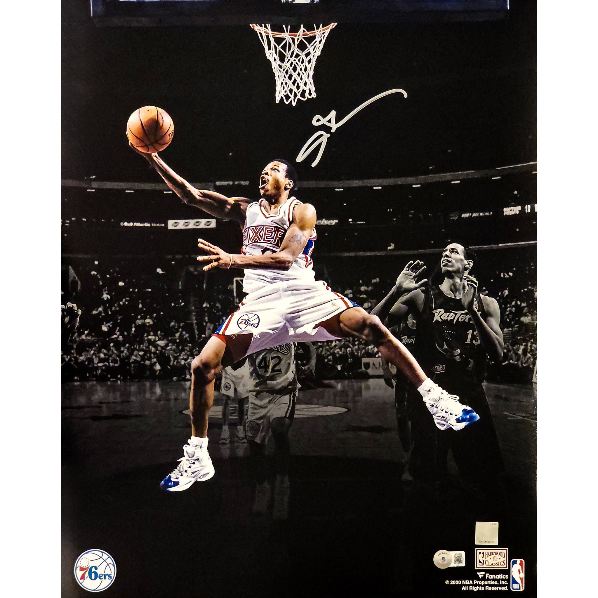 Allen Iverson Autographed Framed 16” x 20” Photo Philadelphia