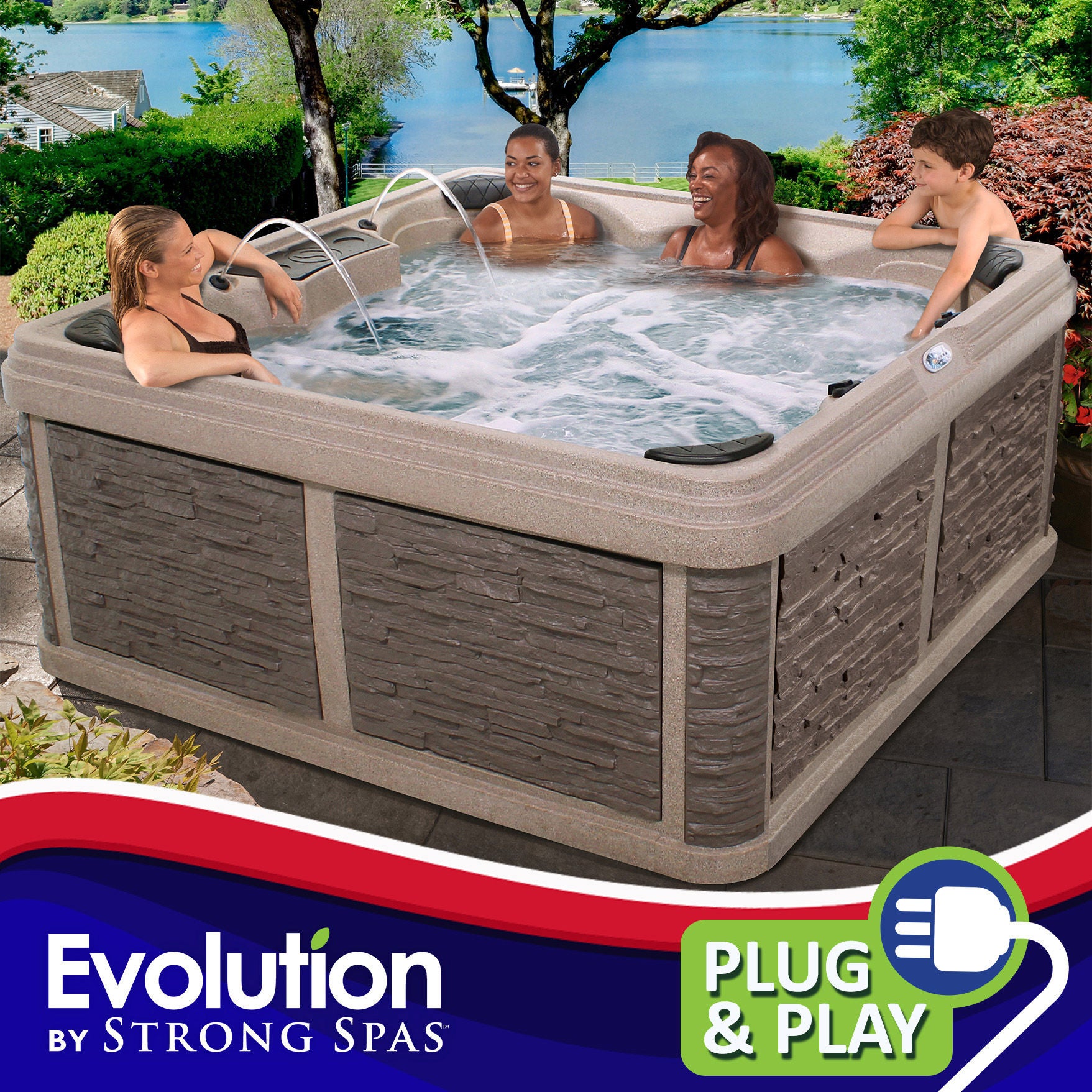 Evolution by Strong Spas Rockport 27-jet, 6 or 7-person Rotomolded