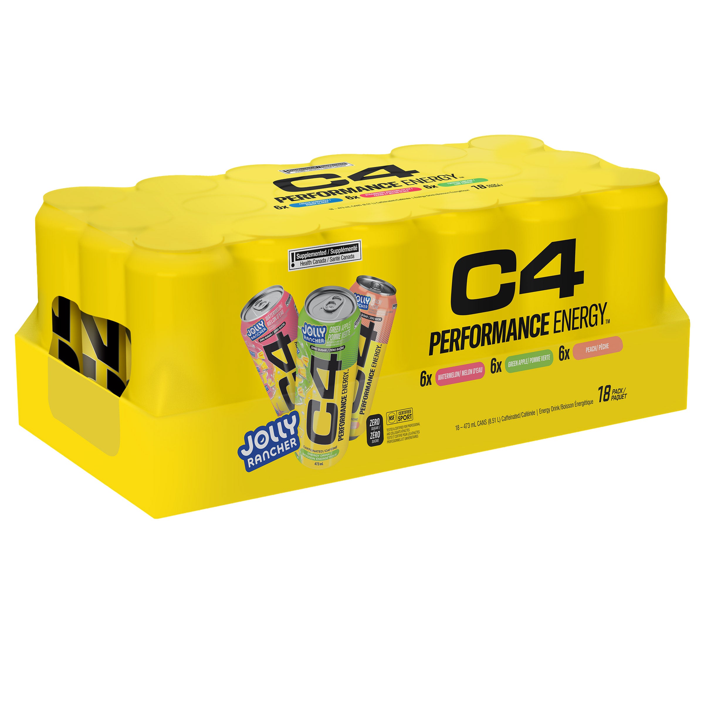 C4 Energy Drink Jolly Rancher Variety Pack, 473 mL, 18-pack | Costco
