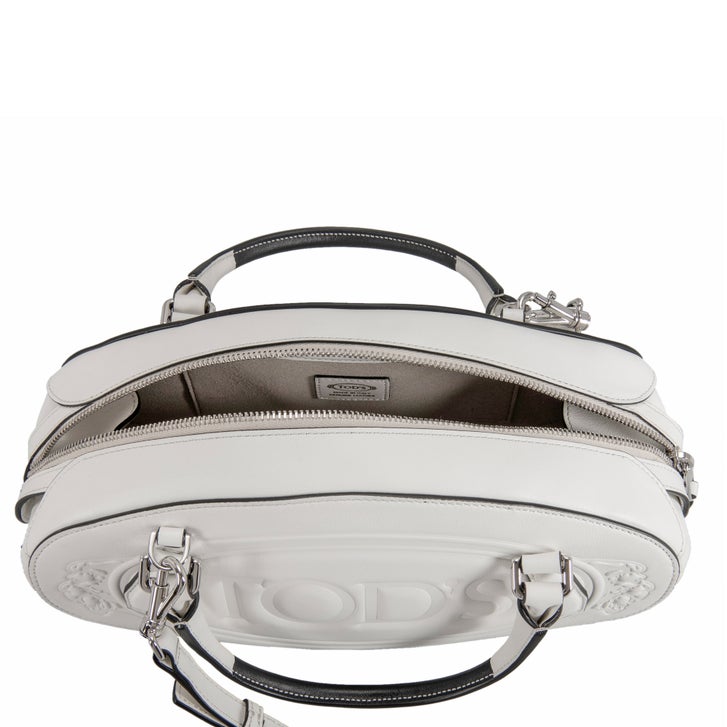 Tods Mini Boston Leather Bag, White | Costco