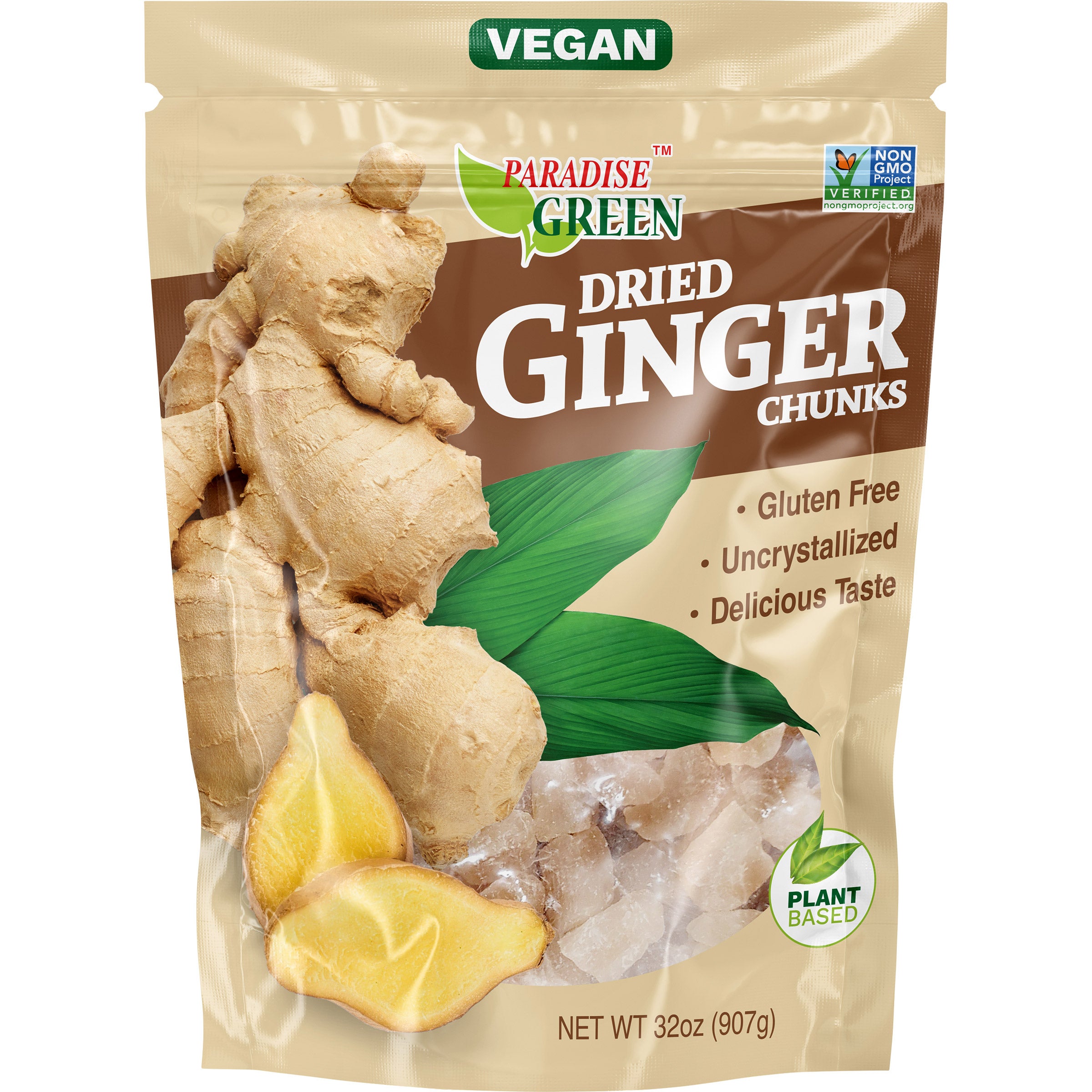 Paradise Green, Dried Ginger Chunks, 32 oz | Costco