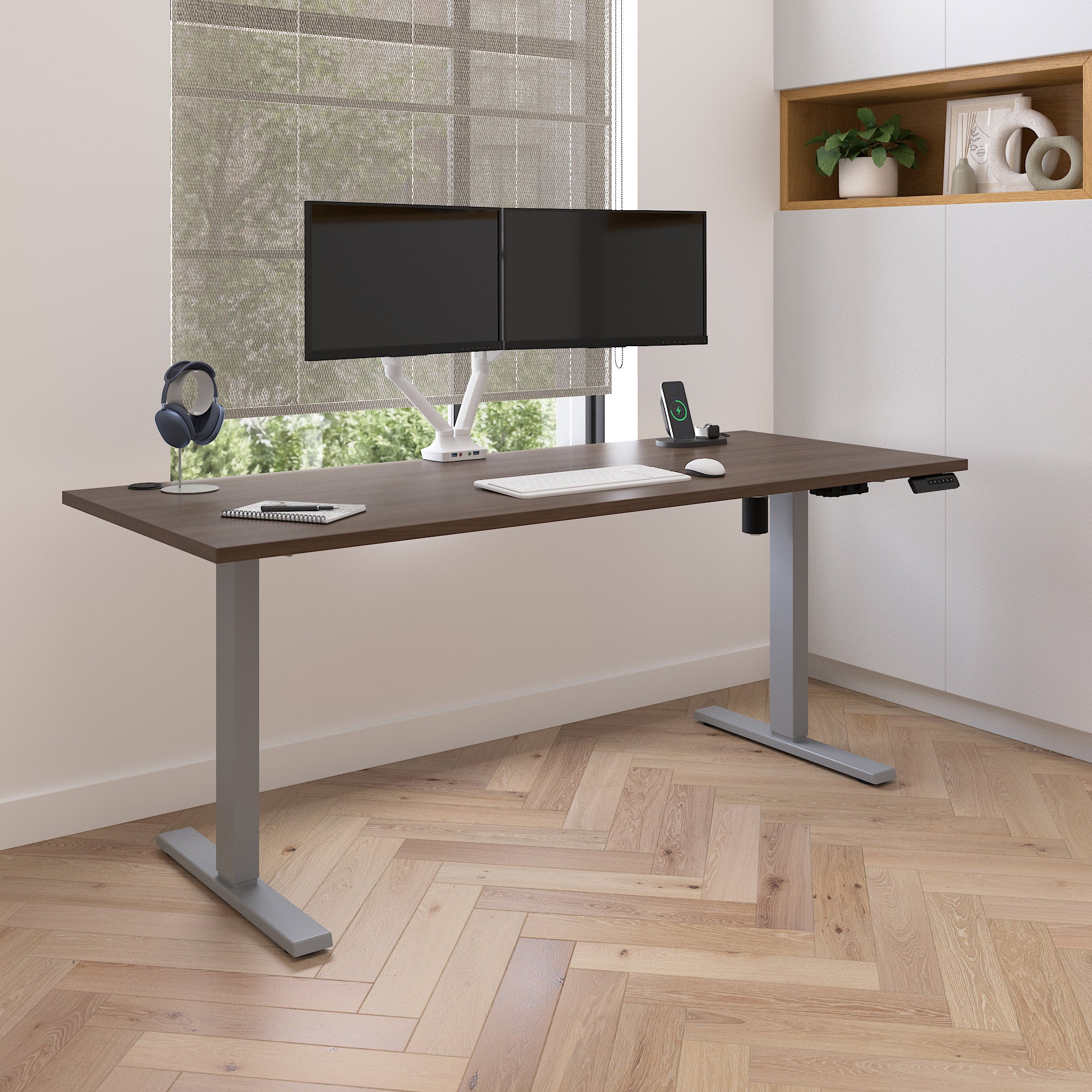 Upstand Plus 72” Height Adjustable Desk with Charging Station