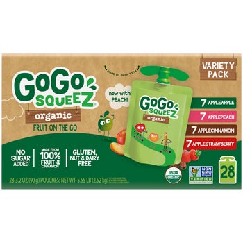 018 スージークーパー　ウィンターサンシャイン　2個セット　グリーン　美品 GoGo SqueeZ Organic Fruit On The Go, Variety Pack, 3.2 oz, 28 ct