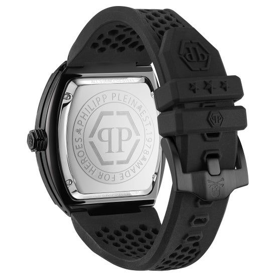 Philipp Plein Hexagon Phantom Stainless Steel and Black Dial Quartz Men ...