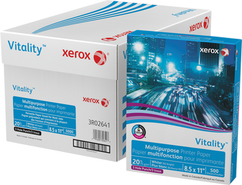Xerox Vitality 3-Hole Punch Multipurpose Paper, 92 Bright, 20 lb