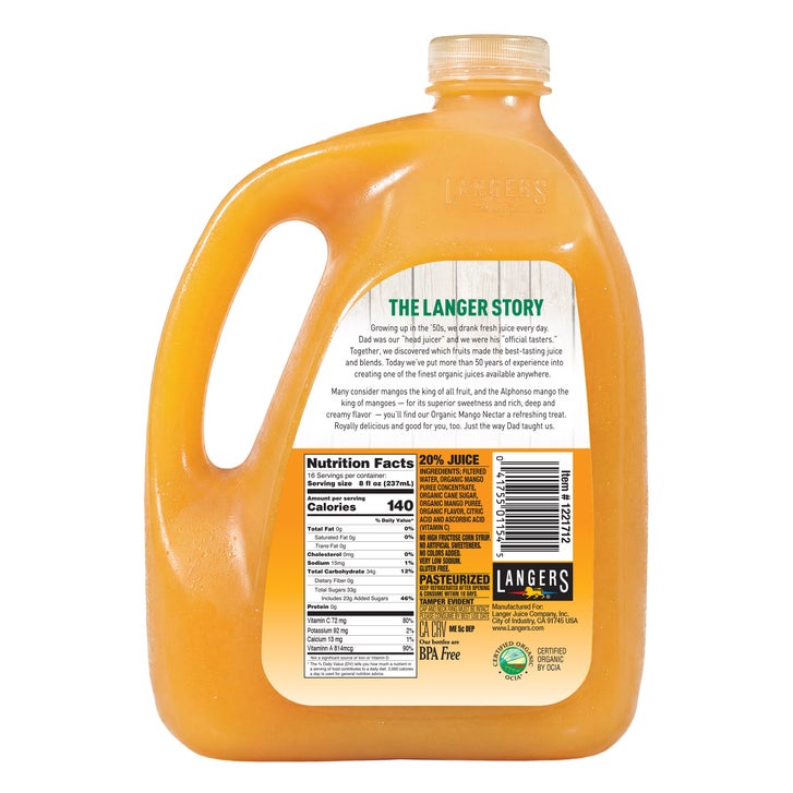 Langers Organic Mango Nectar Beverage, 128 fl oz | Costco
