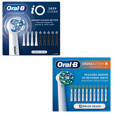 Oral-B iO Deep Clean 9 ct AND/OR CrossAction Replacement Brush Heads 10 ct