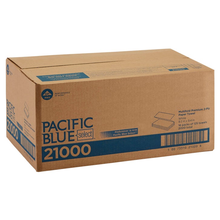 Pacific Blue Select Multifold Paper Towels, 2-ply, 125 Sheets, 16