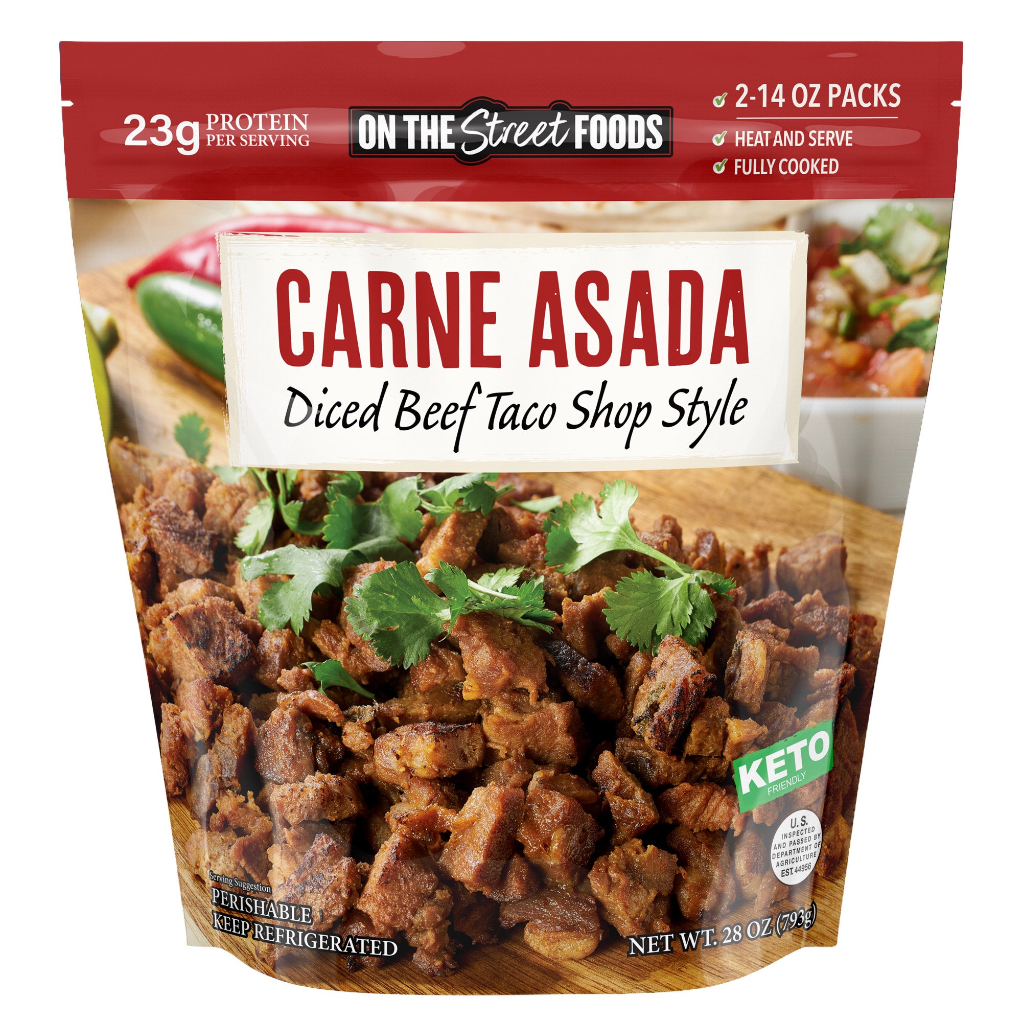 ON THE STREET FOODS TACO STYLE CARNE ASADA 28 OZ