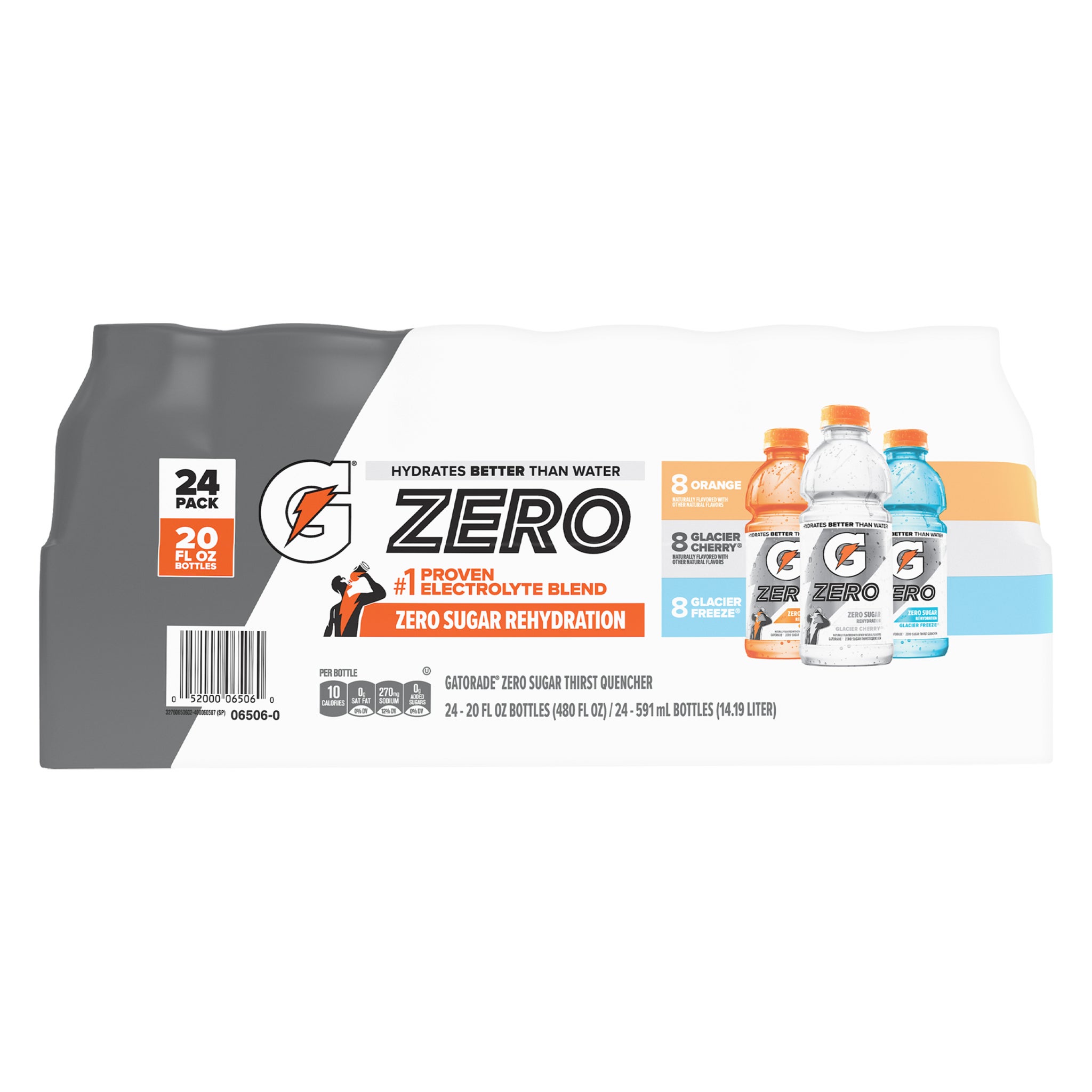 Gatorade Zero Sugar Thirst Quencher, Variety Pack, 20 fl oz, 24 ct