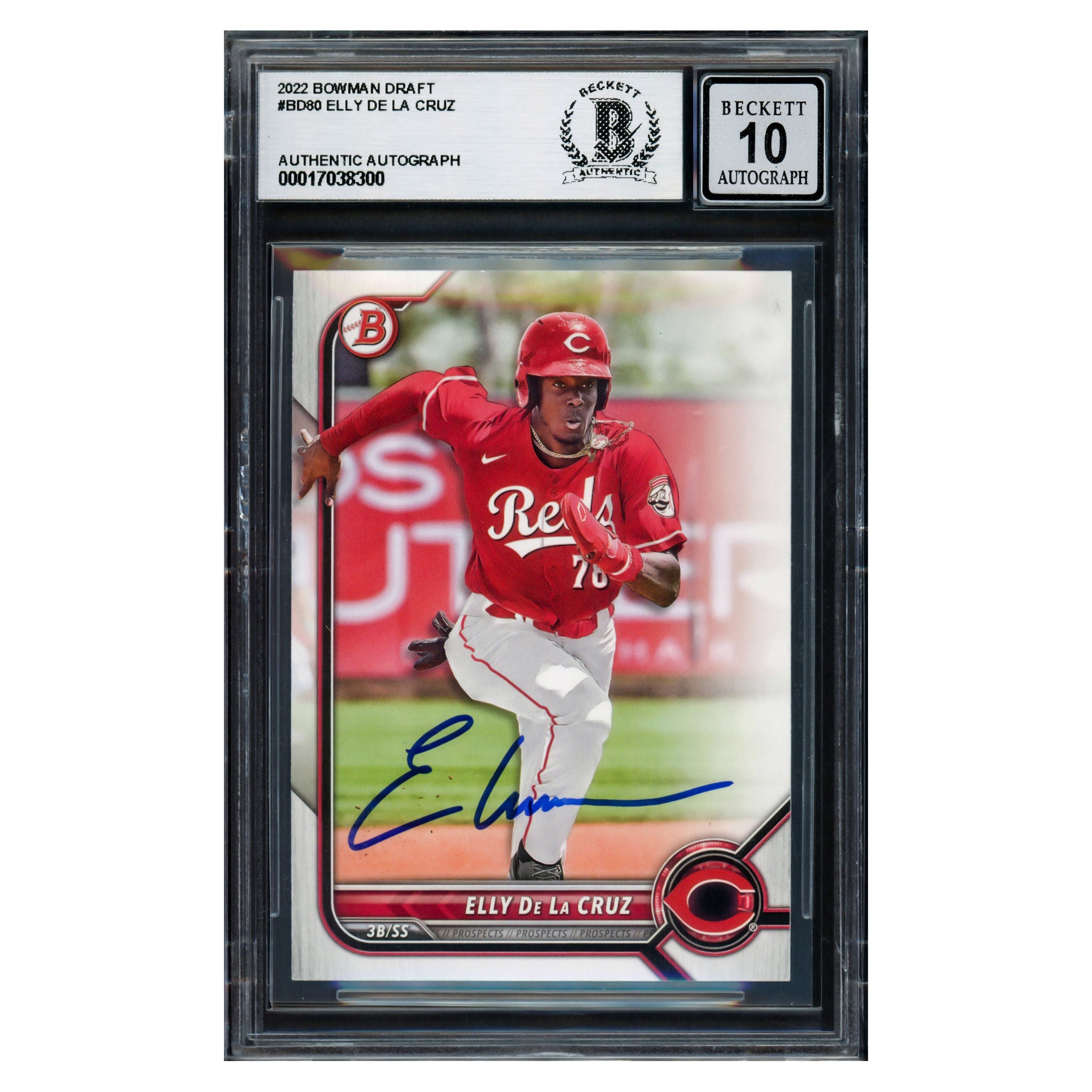 Elly De La Cruz Autographed 2022 Bowman Draft Rookie Card #BD80 Elly De La Cruz Autographed 2022 Bowman Draft Rookie Card #BD80
