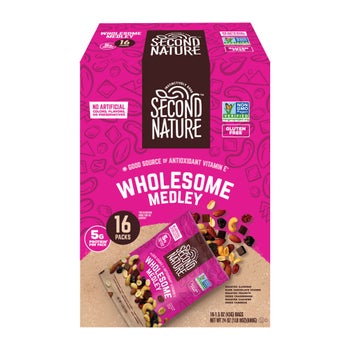 Second Nature Trail Mix, Wholesome Medley, 1.5 oz, 16-count | Costco