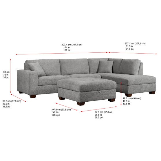 Thomasville Miles Fabric Sectional with Storage Ottoman | Costco