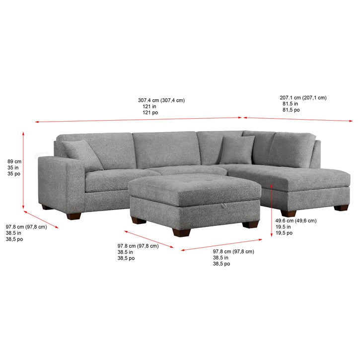Thomasville Miles Fabric Sectional with Storage Ottoman | Costco