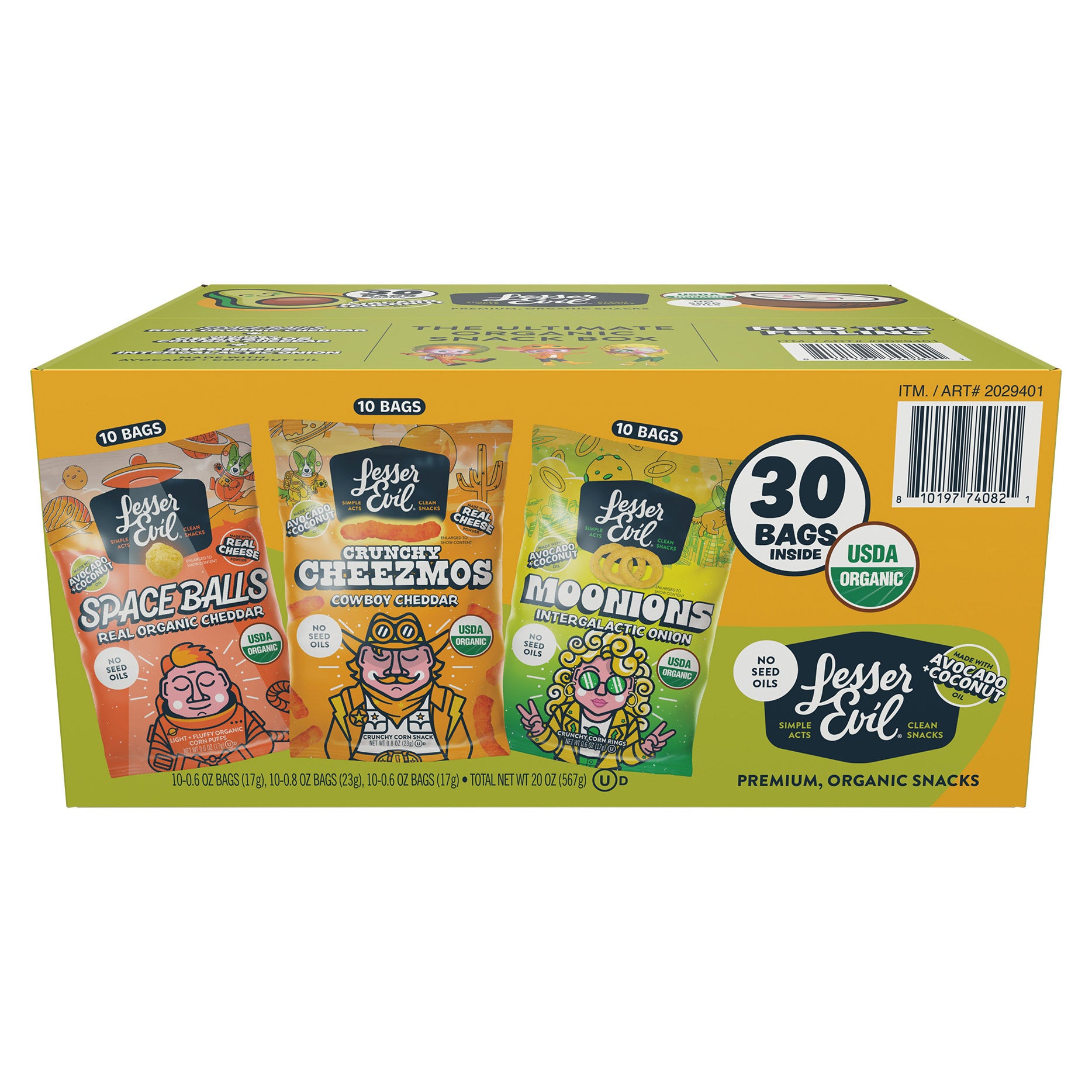Lesser Evil Organic Snacks, Variety Pack, 30-count | Costco