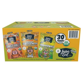 Lesser Evil Organic Snacks, Variety Pack, 30-count | Costco