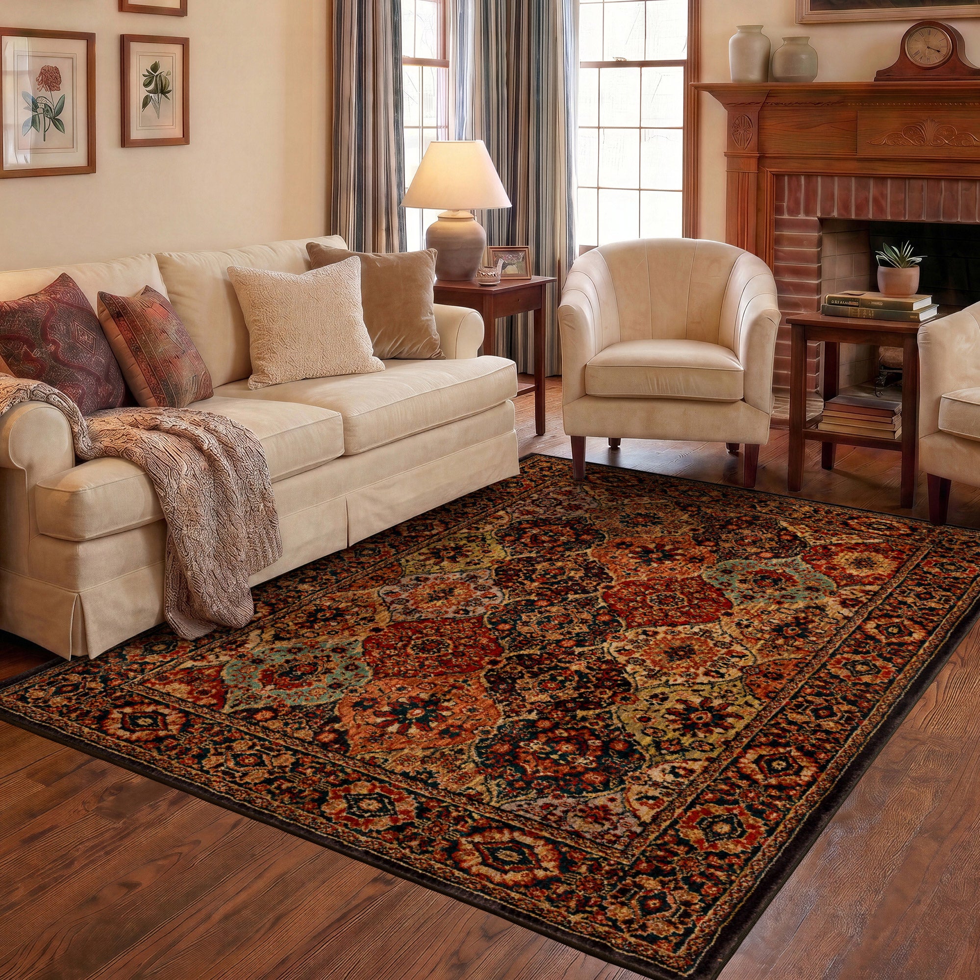 Mohawk Home Spice Market Area Rug, Panel Sapphire, 5'3" x 7'