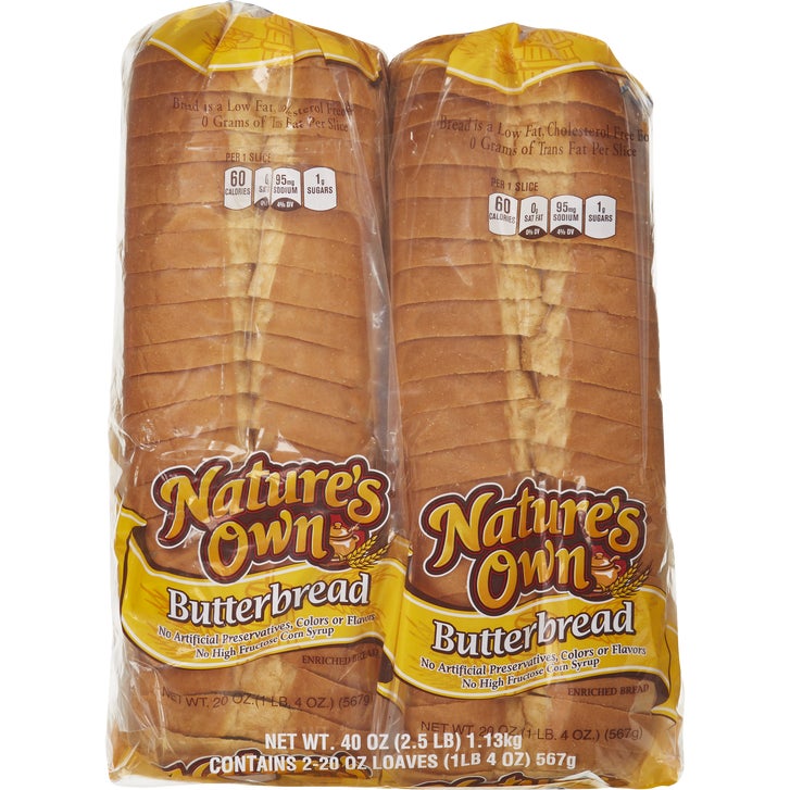 Nature's Own ButterBread Bread, 20 oz, 2 ct | Costco