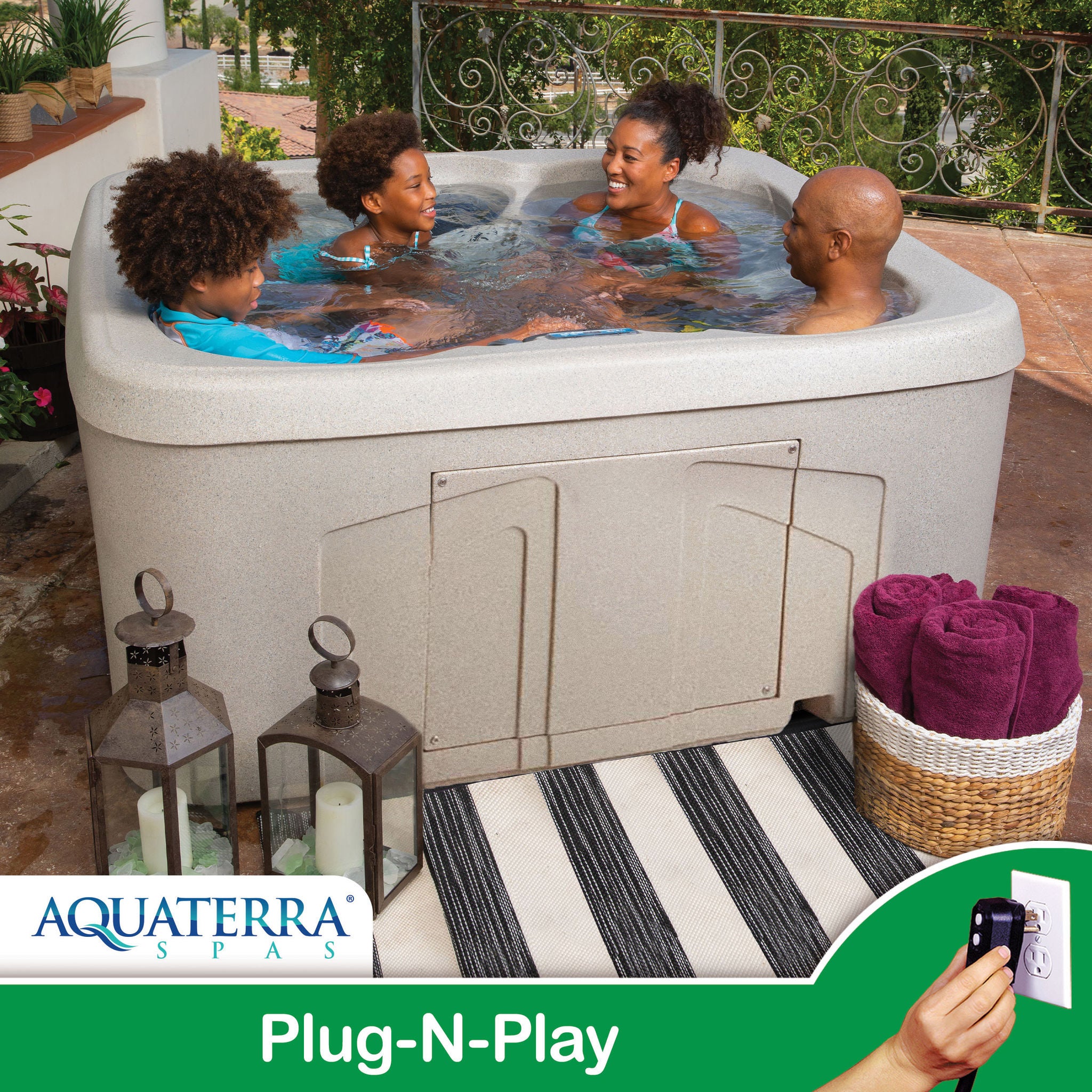 Aquaterra Spas Benicia 20-jet, 4-person Rotomolded Spa, Plug-n