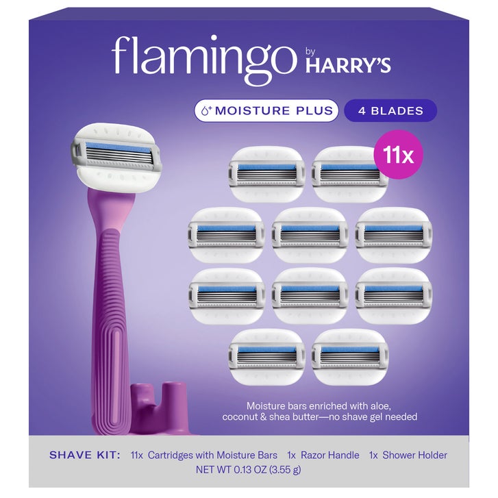 Flamingo by Harry's Moisture Plus Razor Set 11 Cartridges + 1