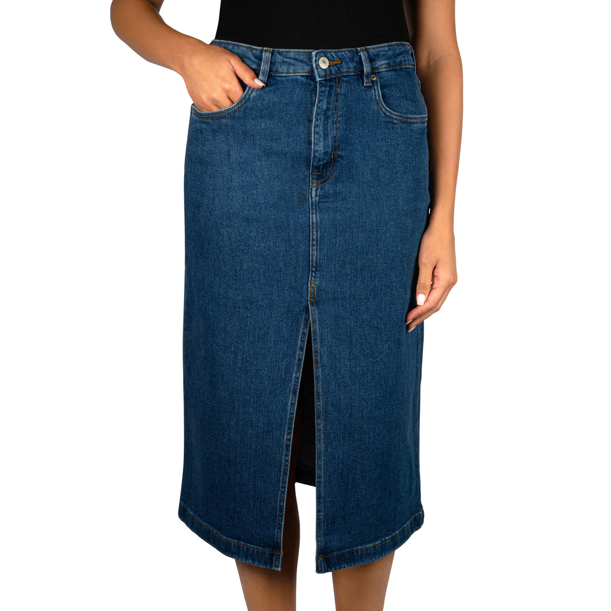 Steve Madden Women's Denim Midi Skirt | Costco
