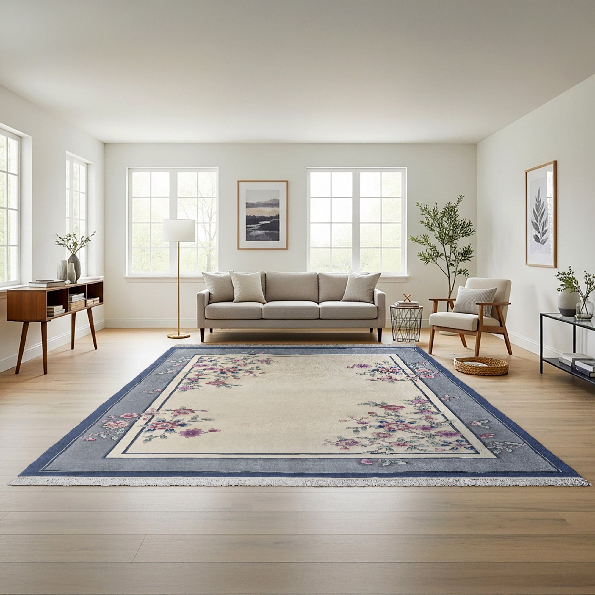 Pagoda Hand Knotted Rug Collection, Clermont Blue | Costco