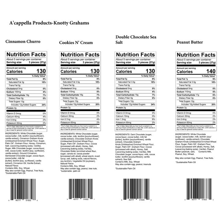 A'cappella Knotty Grahams Ensemble, 4.5 oz, 8-count | Costco