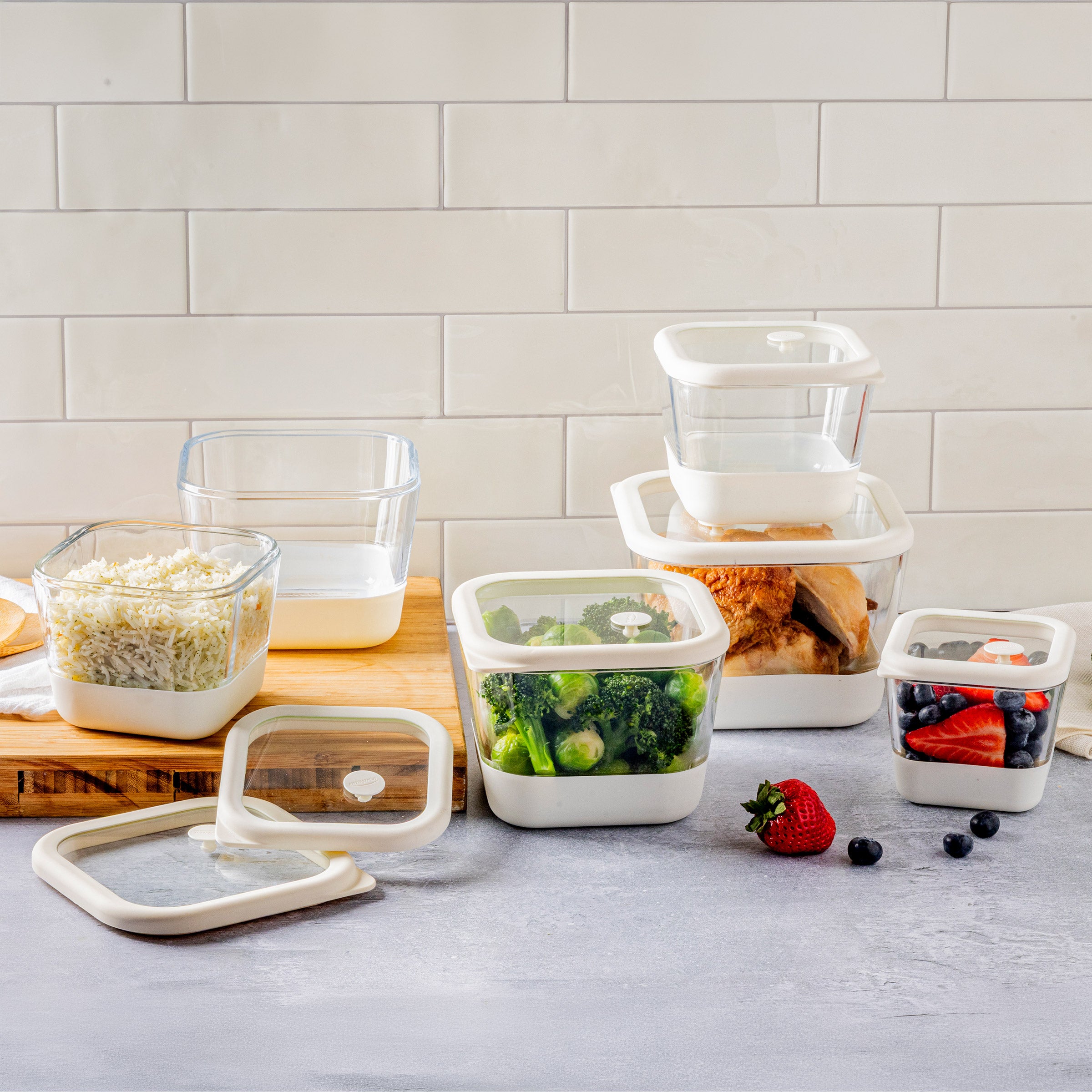 TRUDEAU 12PC GLASS AIRTIGHT FOOD CONTAINERS