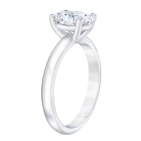 Oval Cut 2.50 ct VS1 Clarity, G Color Diamond Platinum Solitaire Ring ...