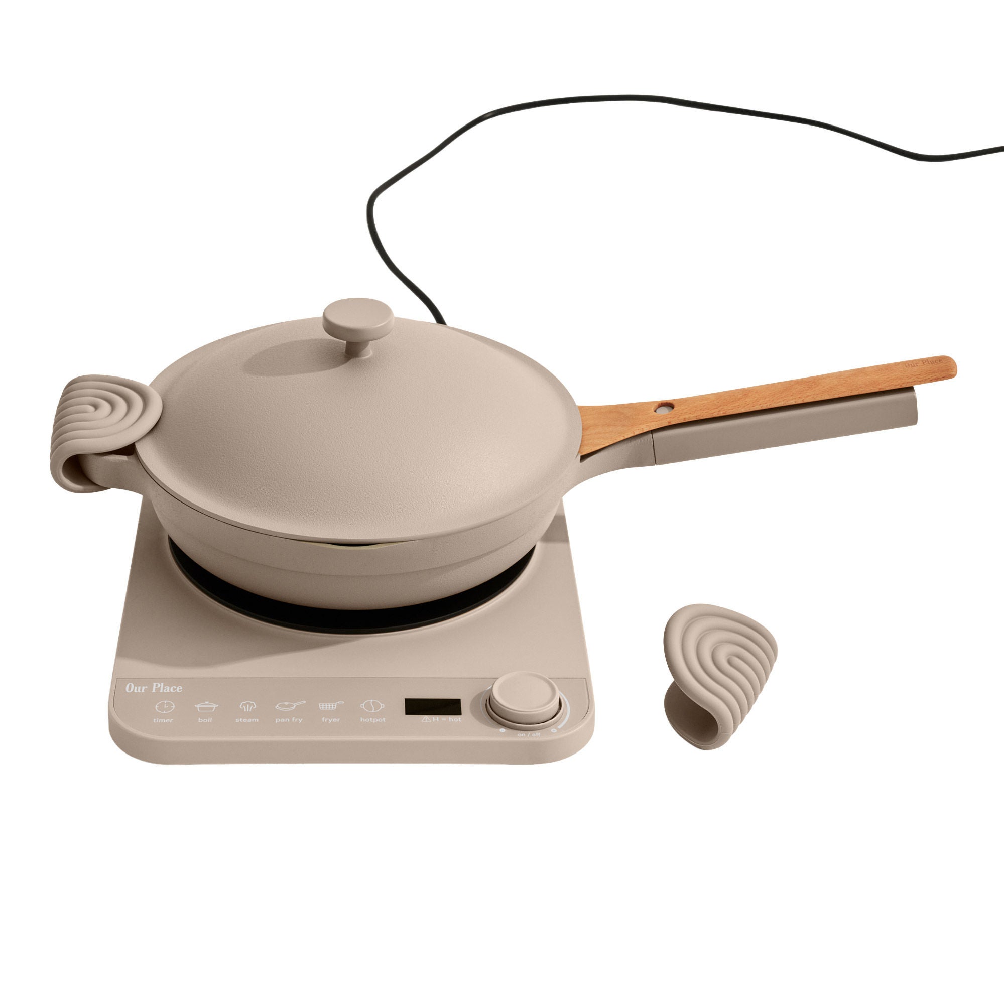 Our Place Induction Plate and Always Pan with Hot Grips