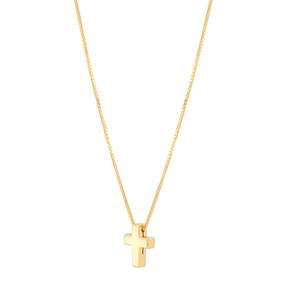 14kt Yellow Gold Cross Necklace 18