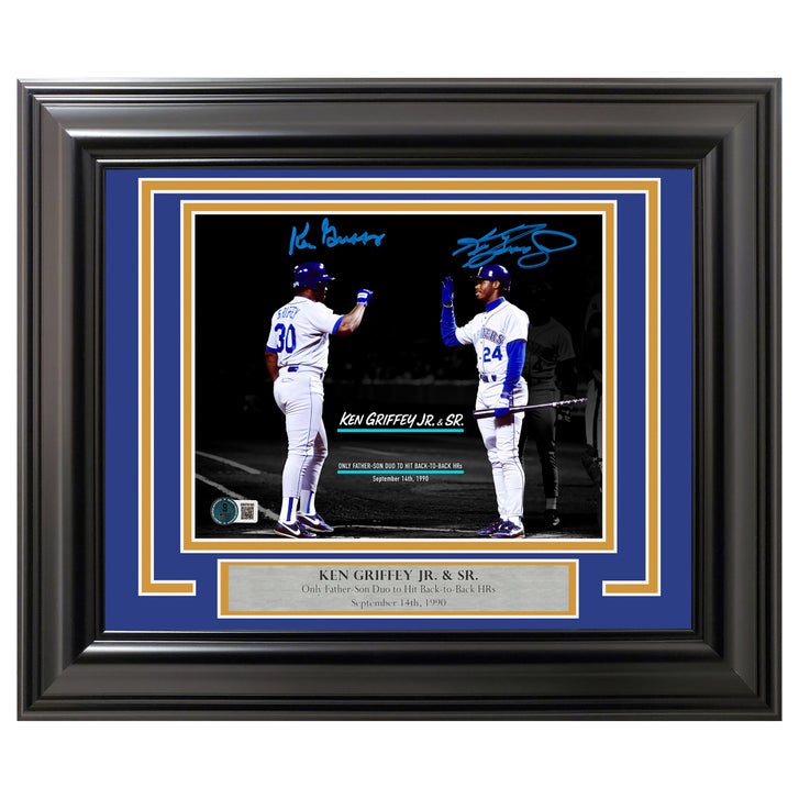 Ken Griffey Jr. and Sr. Autographed Framed 8” x 10” Photo Seattle