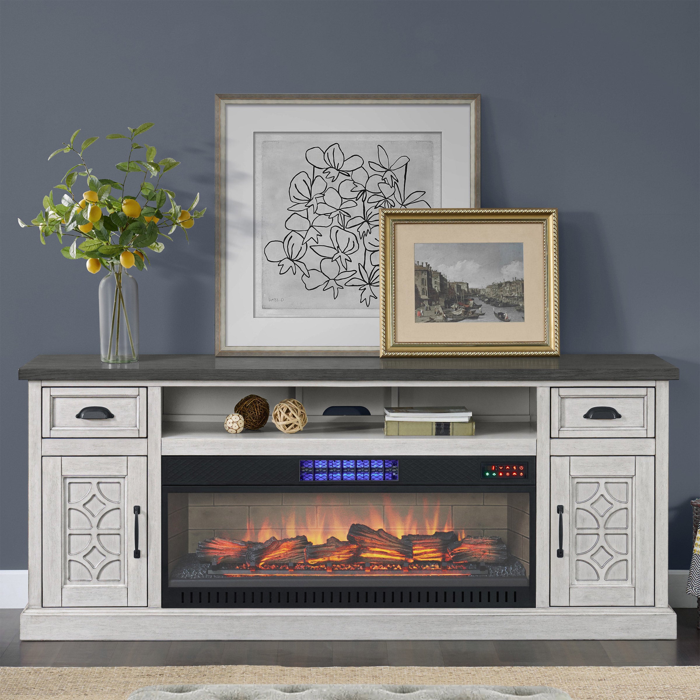 東芝電気コンロHP607型☆白あんどグレー激レア☆スペースエイジ☆スタイリッシュ Ashlyn 74” Electric Fireplace Console | Costco