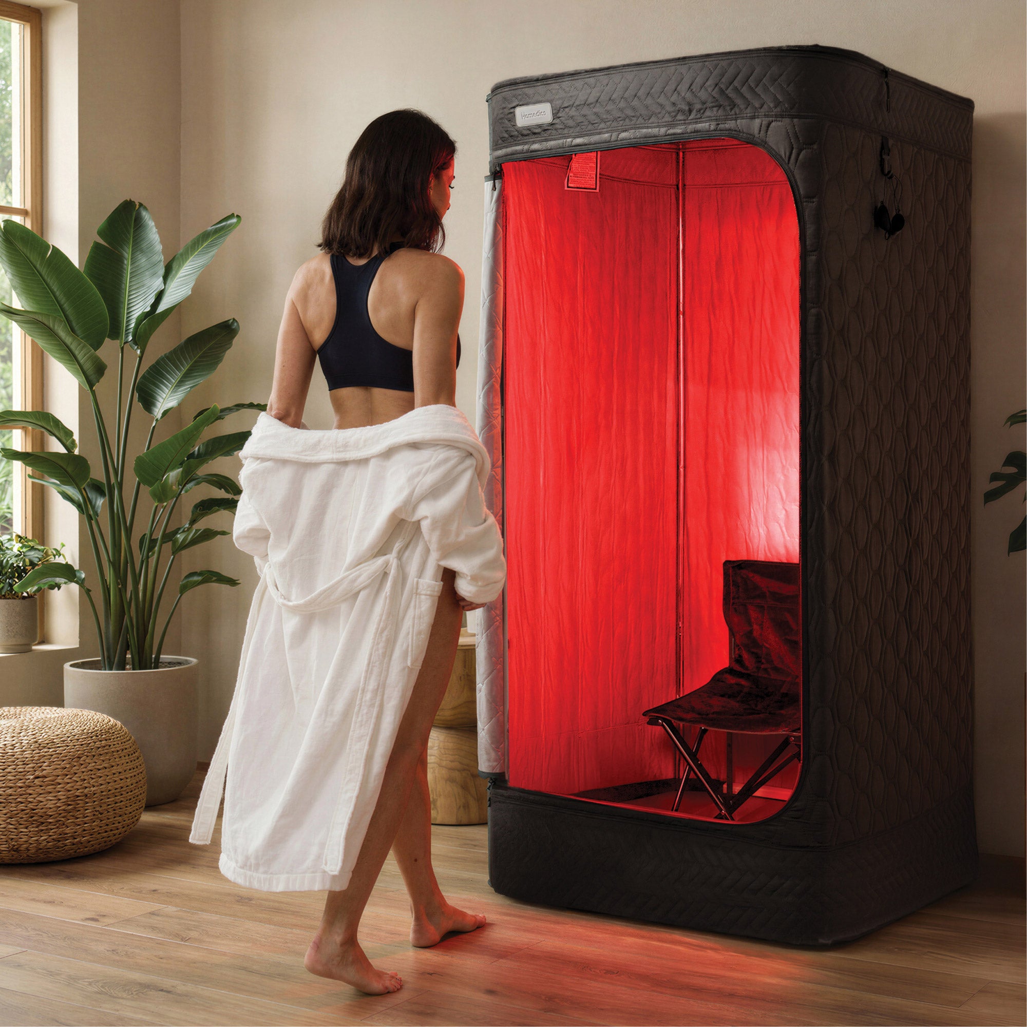 Homedics 2-in-1 Portable Steam Sauna + Red Light Wands | Costco