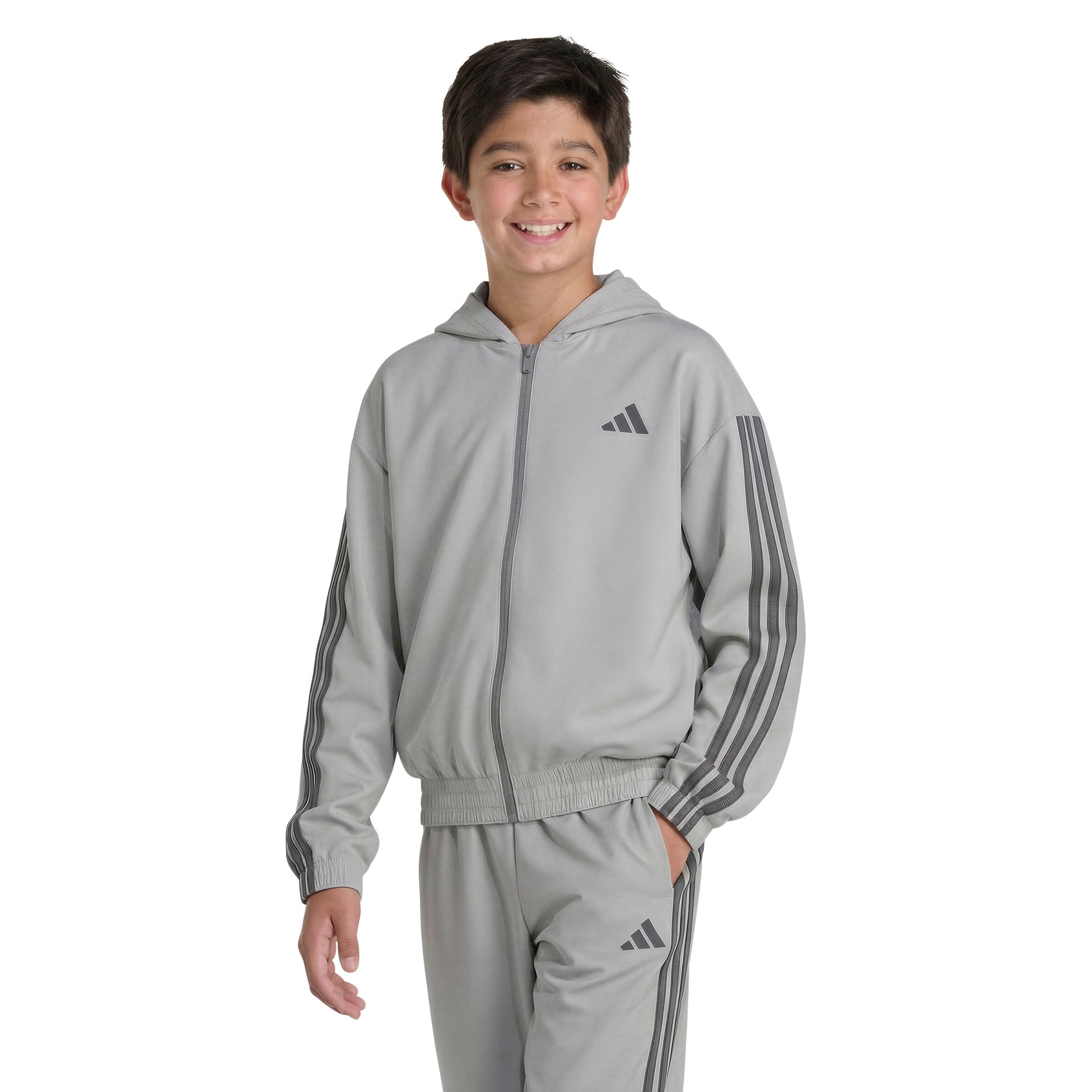 adidas Youth Tricot Hooded Full Zip | Costco