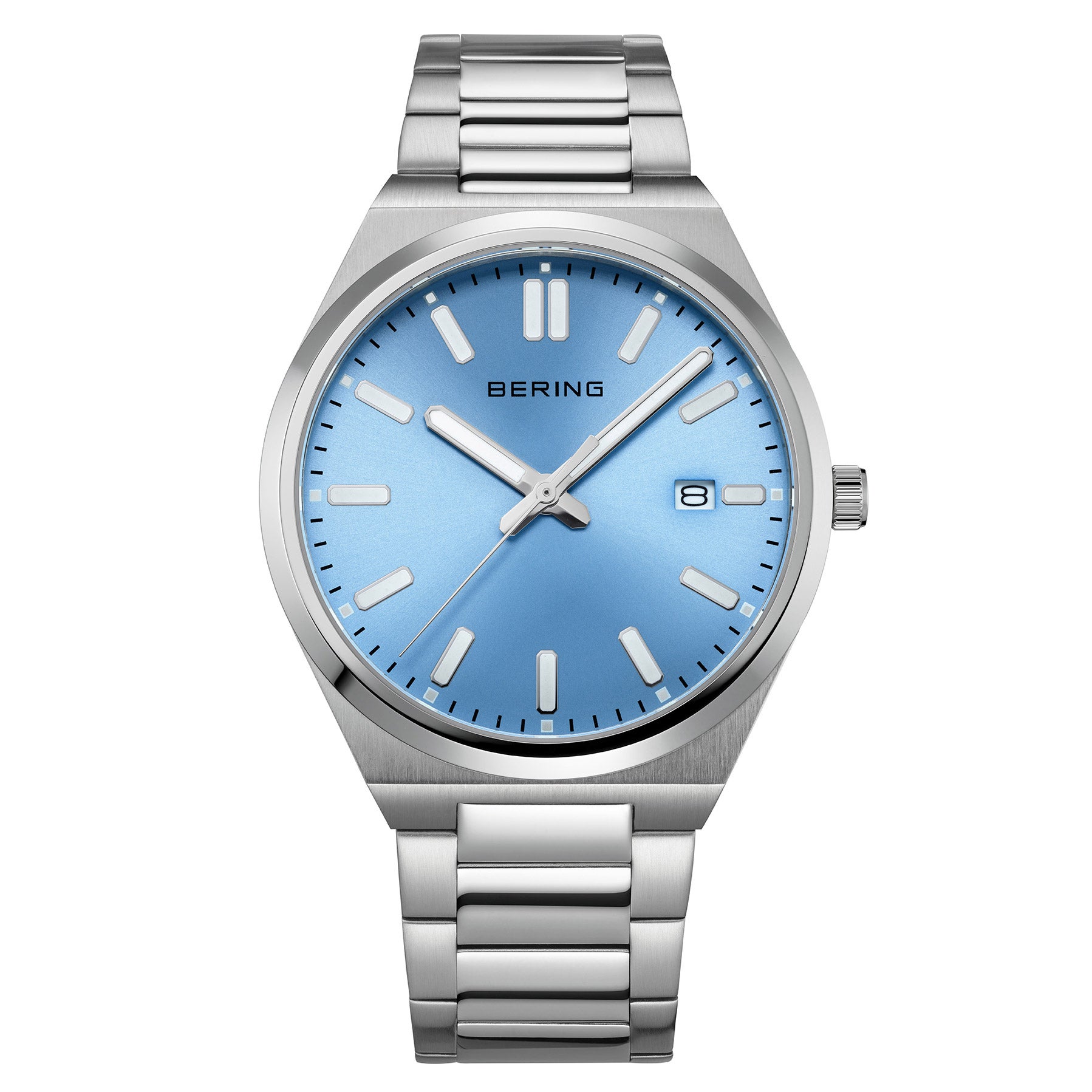 Bering Classic Blue Sunray Dial Quartz Men's Watch, 39mm