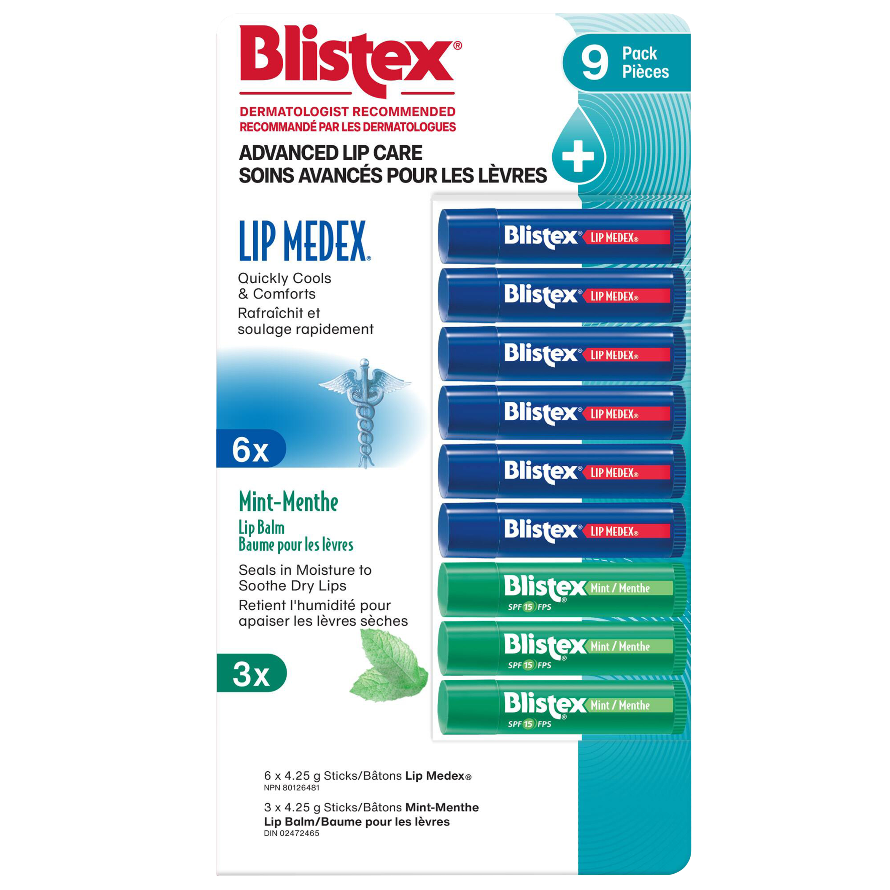 Blistex Lip Medex and mint lip balm