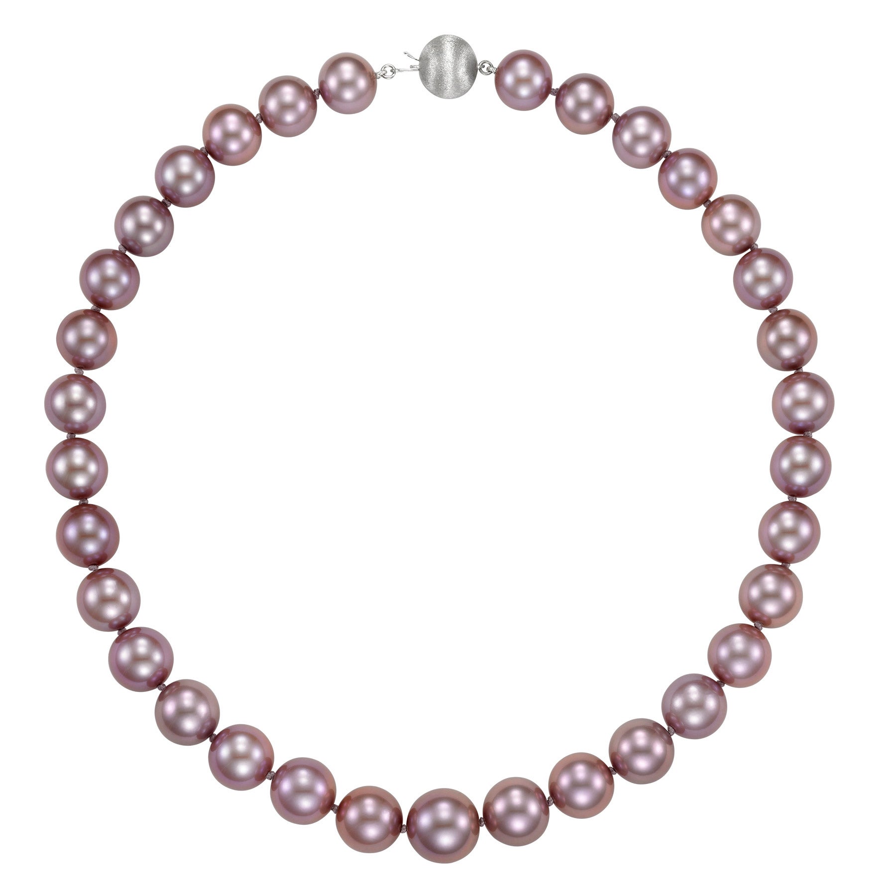 Freshwater Cultured 11.4-14.6mm Pink Pearl Strand With 18kt White Gold Clasp
