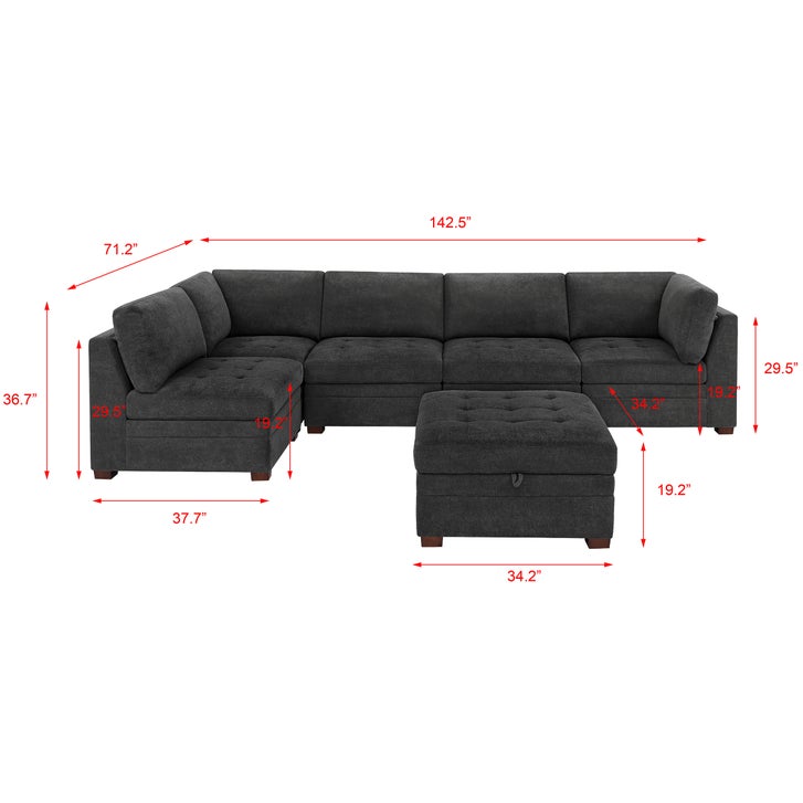 Thomasville Tisdale Fabric Sectional with Storage Ottoman | Costco