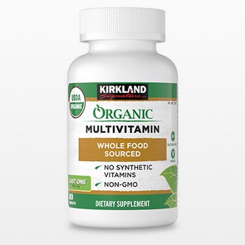 Kirkland Signature USDA Organic Multivitamin, 80 Coated Tablets
